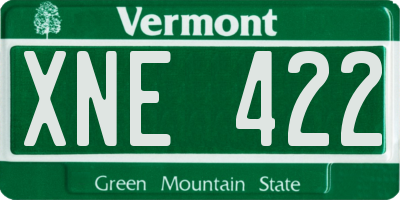 VT license plate XNE422