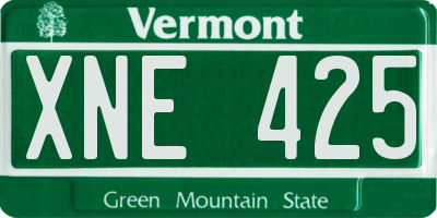VT license plate XNE425