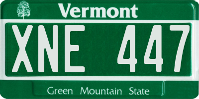 VT license plate XNE447
