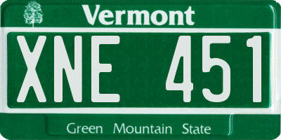 VT license plate XNE451
