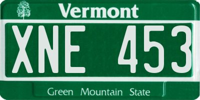 VT license plate XNE453