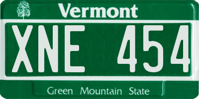VT license plate XNE454