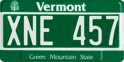 VT license plate XNE457