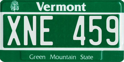 VT license plate XNE459