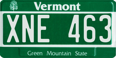 VT license plate XNE463