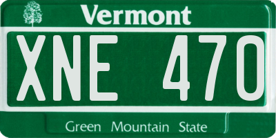 VT license plate XNE470