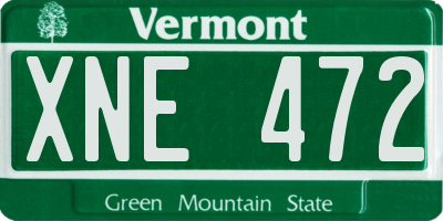VT license plate XNE472