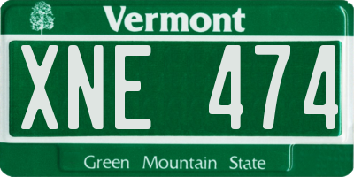 VT license plate XNE474