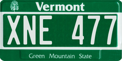 VT license plate XNE477