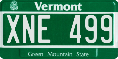 VT license plate XNE499