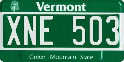 VT license plate XNE503
