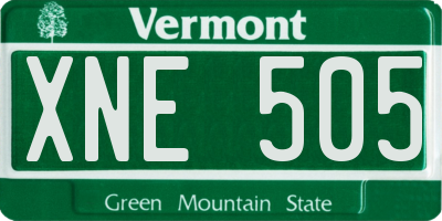VT license plate XNE505