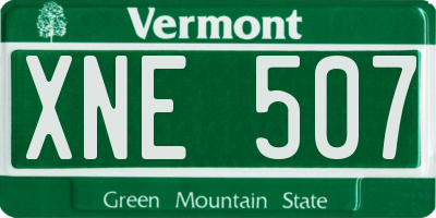 VT license plate XNE507