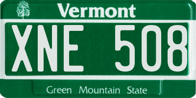 VT license plate XNE508