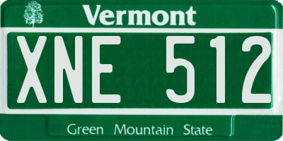 VT license plate XNE512
