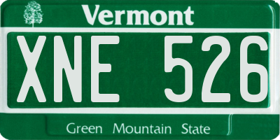 VT license plate XNE526