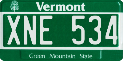 VT license plate XNE534