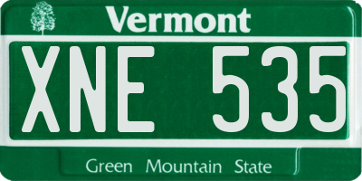 VT license plate XNE535