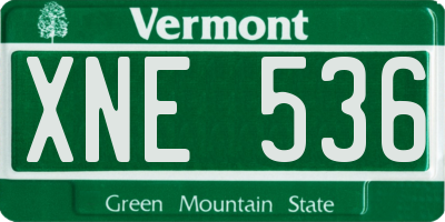 VT license plate XNE536