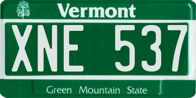 VT license plate XNE537