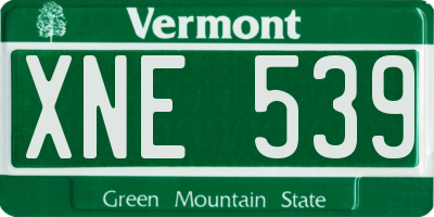 VT license plate XNE539