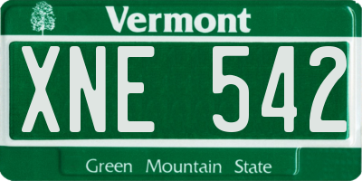 VT license plate XNE542
