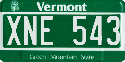 VT license plate XNE543