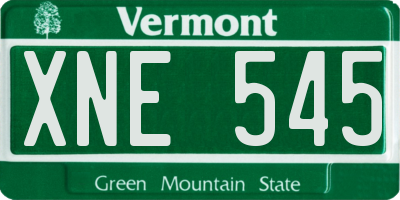 VT license plate XNE545