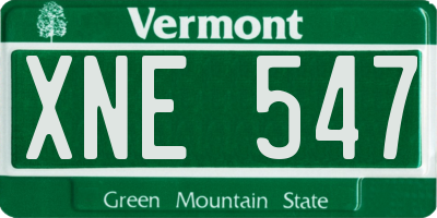 VT license plate XNE547