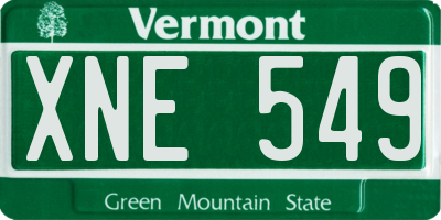 VT license plate XNE549