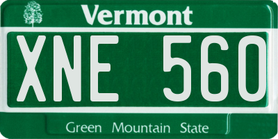 VT license plate XNE560
