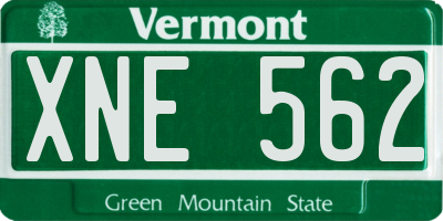 VT license plate XNE562