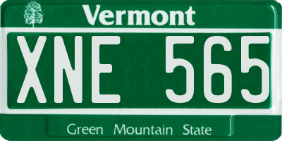 VT license plate XNE565
