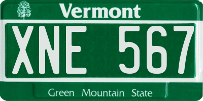 VT license plate XNE567