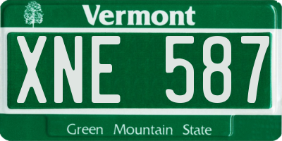 VT license plate XNE587