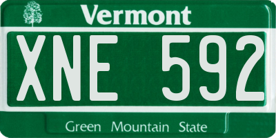 VT license plate XNE592