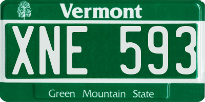 VT license plate XNE593