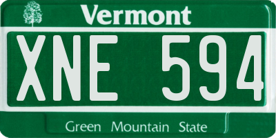 VT license plate XNE594