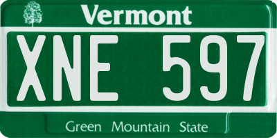 VT license plate XNE597