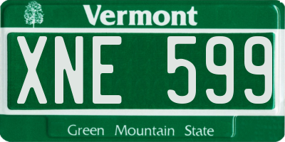VT license plate XNE599