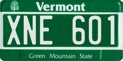 VT license plate XNE601