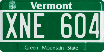 VT license plate XNE604