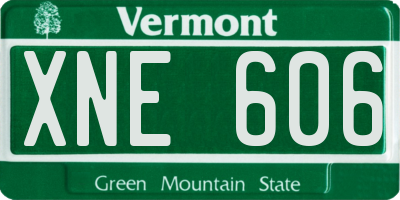 VT license plate XNE606