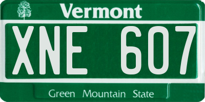 VT license plate XNE607