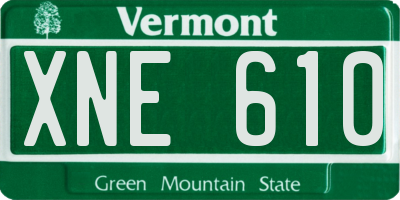 VT license plate XNE610