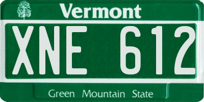 VT license plate XNE612