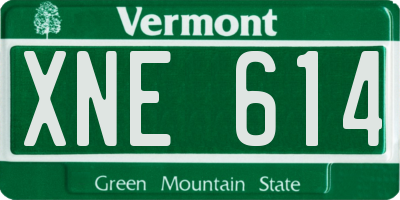 VT license plate XNE614