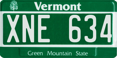 VT license plate XNE634