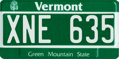 VT license plate XNE635