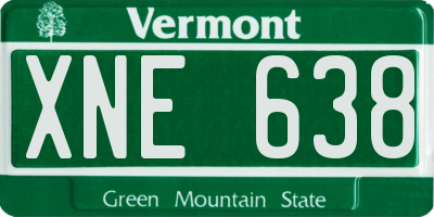 VT license plate XNE638